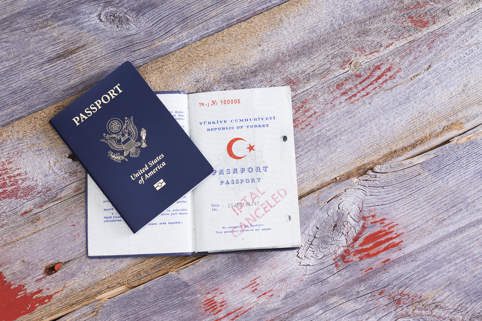 An American And Turkish Passport