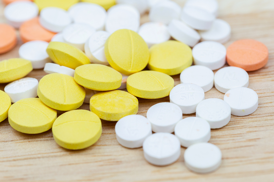 Colorful Pills And Drugs In Close Up. Different Kinds Of Multicolours