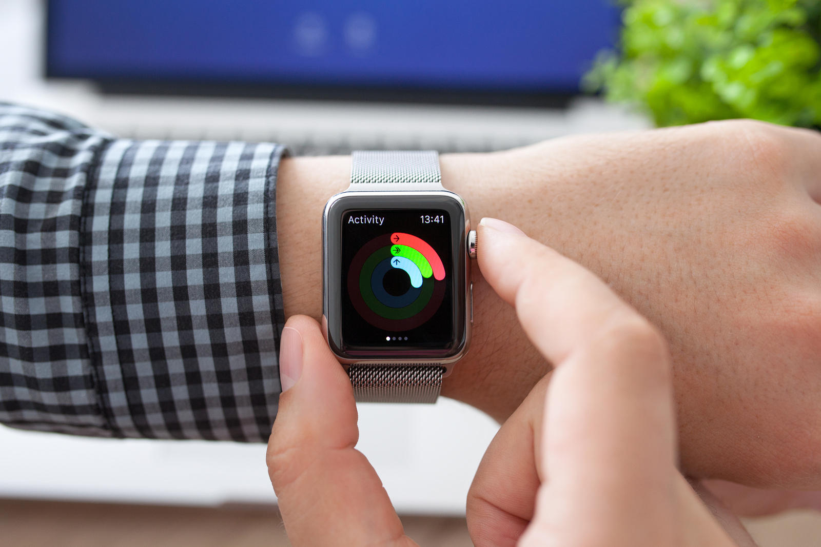 Apple Watch with app Activity on the screen
