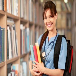 Nurse Student Education - Nursing Student Holding Books In Library